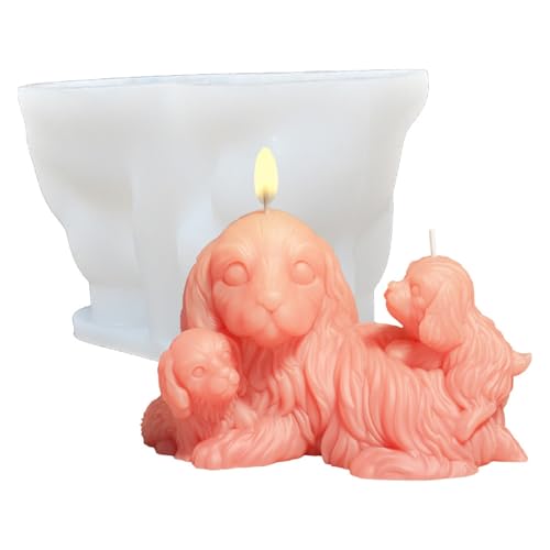 Silikonform Katze Kerzenform, Gießformen Silikon Katze, Kerzenformen Zum Gießen Für Bastelarbeiten, Gips, Kunsthandwerk (Hunde) von XNSHUN