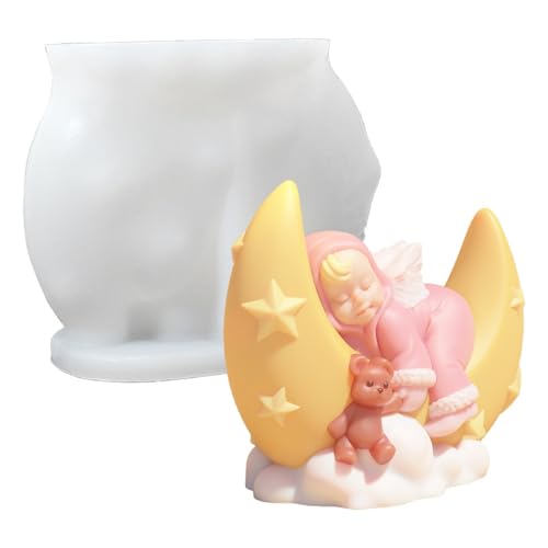 Silikonform Katze Kerzenform, Gießformen Silikon Katze, Kerzenformen Zum Gießen Für Bastelarbeiten, Gips, Kunsthandwerk (Mond) von XNSHUN