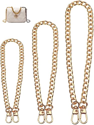 Taschenkette, 3 Stück Handtaschenkettenriemen Tasche Kette, Geldbörse Kette Ersatzriemen Handtasche, Metall Kette Trageriemen Gold 40cm, 90cm, 120cm, Kette Für Damen Tasche Geldbörse Handtaschen Taschenkette, 3 Stück Handtaschenkettenriemen Tasche Kette, Geldbörse Kette Ersatzriemen Handtasche, Metall Kette Trageriemen Gold 40cm, 90cm, 120cm, Kette Für Damen Tasche Geldbörse Handtaschen von XNSHUN