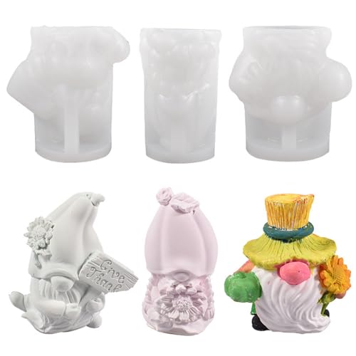 XNSHUN Ostern Kaninchen Silikonform, 3D Silikonform Osterhase Epoxidharz Formen, Gießformen DIY Seifenform Für Tortendeko, Schokolade, Seife, Sojawachs Kerzen, Ostergeschenke (C) von XNSHUN