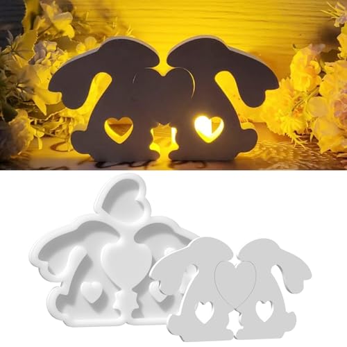XNSHUN Osterhase Silikonform, Ostern Hase Silikonformen Gießformen, 3D Kaninchen Gießform Ostern, Giessformen Silikon Ostern für Handwerk (Stil E) von XNSHUN