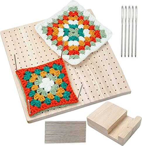 XNSHUN Sperrbrett Für Granny Square, Handcrafted Wooden Blocking Board, Und Häkelprojekte Sperrbrett Häkeln Holz, Crochet Blockierbretter Full Kit with 20 Edelstahl-Stabstiften Und 5 Nadeln XNSHUN Sperrbrett Für Granny Square, Handcrafted Wooden Blocking Board, Und Häkelprojekte Sperrbrett Häkeln Holz, Crochet Blockierbretter Full Kit with 20 Edelstahl-Stabstiften Und 5 Nadeln von XNSHUN