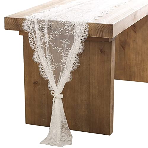 XNSHUN Weiße Spitze Tischdecke Häkelspitze Tischläufer, 75 * 300cm Spitzentischdecke Partytischdecke Vintage Bestickte Spitzeauflage, Geeignet Für Rustikale Boho Hochzeit Dekor Tisch Dekor XNSHUN Weiße Spitze Tischdecke Häkelspitze Tischläufer, 75 * 300cm Spitzentischdecke Partytischdecke Vintage Bestickte Spitzeauflage, Geeignet Für Rustikale Boho Hochzeit Dekor Tisch Dekor von XNSHUN