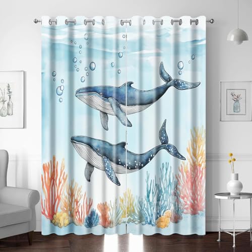 XNWYWE Vorhänge Gardinen mit Ösen Cartoon-Walkoralle Thermovorhang Moderne Polyester Blickdichte Vorhänge für Wohnzimmer Küche Schlafzimmer, Ösenvorhang Dekoschal Dekogardinen 2er Set 214x180 cm XNWYWE Vorhänge Gardinen mit Ösen Cartoon-Walkoralle Thermovorhang Moderne Polyester Blickdichte Vorhänge für Wohnzimmer Küche Schlafzimmer, Ösenvorhang Dekoschal Dekogardinen 2er Set 214x180 cm von XNWYWE