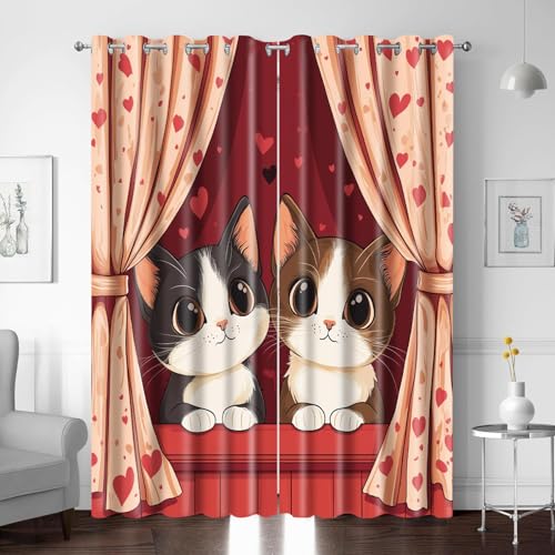 XNWYWE Vorhänge Schlafzimmer kinderzimmer Cartoon Tiere Katzen Blickdicht Vorhang mit Ösen, Thermovorhang Kälteschutz Verdunkelungsvorhang Gardinen Wärmeisolierend für Wohnzimmer H 166 x B 150 cm XNWYWE Vorhänge Schlafzimmer kinderzimmer Cartoon Tiere Katzen Blickdicht Vorhang mit Ösen, Thermovorhang Kälteschutz Verdunkelungsvorhang Gardinen Wärmeisolierend für Wohnzimmer H 166 x B 150 cm von XNWYWE