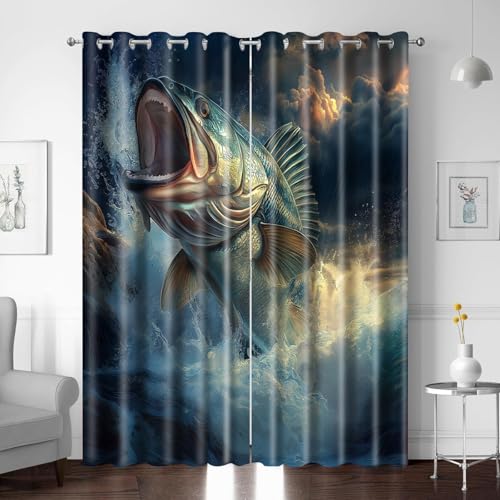 XNWYWE Vorhänge Schlafzimmer kinderzimmer Fische Wolken Abstrakt Blickdicht Vorhang mit Ösen, Thermovorhang Kälteschutz Verdunkelungsvorhang Gardinen Wärmeisolierend für Wohnzimmer B 241 x H 229 cm XNWYWE Vorhänge Schlafzimmer kinderzimmer Fische Wolken Abstrakt Blickdicht Vorhang mit Ösen, Thermovorhang Kälteschutz Verdunkelungsvorhang Gardinen Wärmeisolierend für Wohnzimmer B 241 x H 229 cm von XNWYWE
