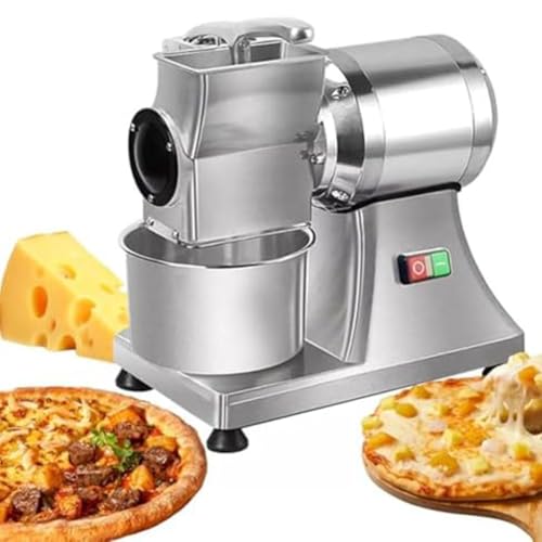 XNXYSMKJ 550W kommerzielle elektrische Käsereibe, rotierender Käsezerkleinerer mit Edelstahleimer, 88LB / h Käse Butter Brot Kleie Schredder Reibe für Bäckereien von XNXYSMKJ