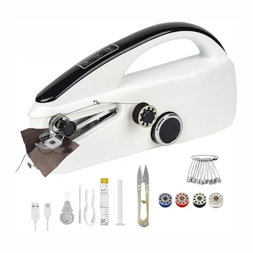 XNYXLPP Handliche Nähmaschine, tragbares multifunktionales Gerät mit 2 Antriebsmodi/Built-in Cutter, für professionelle Bekleidungs-Handarbeiten XNYXLPP Handliche Nähmaschine, tragbares multifunktionales Gerät mit 2 Antriebsmodi/Built-in Cutter, für professionelle Bekleidungs-Handarbeiten von XNYXLPP
