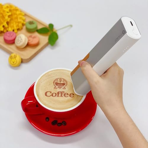 XNYXLPP Lebensmitteldruckstift, Handheld-Tintenstrahldruckstift, tragbarer Drucker, geeignet für Brot, Kekse, Kuchen, Joghurt und andere Desserts zum Nachmittagstee (Blackinkcartridges) von XNYXLPP