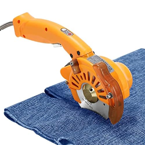 XNZJHPP Elektrische Stoffstoff-Kreismesser-Schneidemaschine Rotations-Stoffschneider, Klinge 100 mm, elektrische Kreisschere für Stoff, Leder und Teppich, Rotationsschneider (4CM) von XNZJHPP