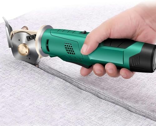 XNZJHPP Elektrischer rotierender Stoffschneider, kabellose Sc-Schere mit 4000mAh Lithium-Batterie, automatisches Schärfen, Schnittdicke ≤3,3 cm für Stoff, Papier (90mm) von XNZJHPP
