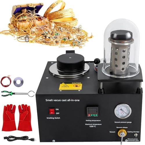 XNZJHPP Gegossene Vakuum- und Schmelzmaschine Digitalanzeige Hochtemperatur-Raffination von Edelmetallschmuck Gießwerkzeug 1/2 PS, 2 kg Goldschmelzofen, 3CFM Wachsausschmelzgusskombination XNZJHPP Gegossene Vakuum- und Schmelzmaschine Digitalanzeige Hochtemperatur-Raffination von Edelmetallschmuck Gießwerkzeug 1/2 PS, 2 kg Goldschmelzofen, 3CFM Wachsausschmelzgusskombination von XNZJHPP