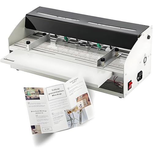 XNZJHPP Stapel-Papierschneider, Rill-Falz-Falz-Perforator-Cutter, 470-mm-Elektro-Rillmaschine, 0-100 U/min, Papierrill-Rill-Ritzer-Perforator-Cutter für Karten Einladungen Tickets von XNZJHPP