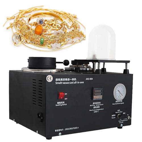 XNZJHPP Vakuum-Investitionsgießmaschine 2L - Vakuumgießmaschine mit 3 CFM-Pumpe und Glocke für die Verarbeitung von Schmuckgussformen, Goldschmelzofen für Schmuckhersteller XNZJHPP Vakuum-Investitionsgießmaschine 2L - Vakuumgießmaschine mit 3 CFM-Pumpe und Glocke für die Verarbeitung von Schmuckgussformen, Goldschmelzofen für Schmuckhersteller von XNZJHPP