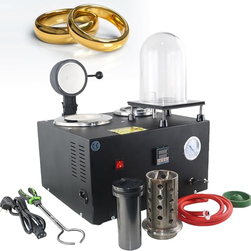 XNZJHPP Vakuumgießmaschine 1/2HP Gegossene Vakuum- und Schmelzmaschine Digitalanzeige Edelmetallschmuck Gießwerkzeug 3 CFM Wachsausschmelzgusskombination mit Glocke XNZJHPP Vakuumgießmaschine 1/2HP Gegossene Vakuum- und Schmelzmaschine Digitalanzeige Edelmetallschmuck Gießwerkzeug 3 CFM Wachsausschmelzgusskombination mit Glocke von XNZJHPP