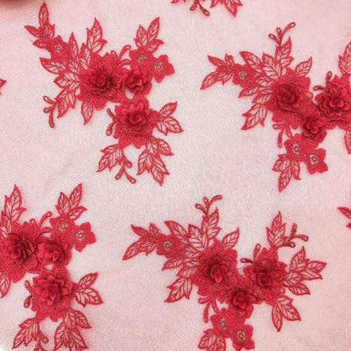 1 Paar Spitze Blumenapplikation Netzausschnitt Nähen Stickerei Tuch Patch DIY Abend Party Kleid Dekoration Zubehör von XOING