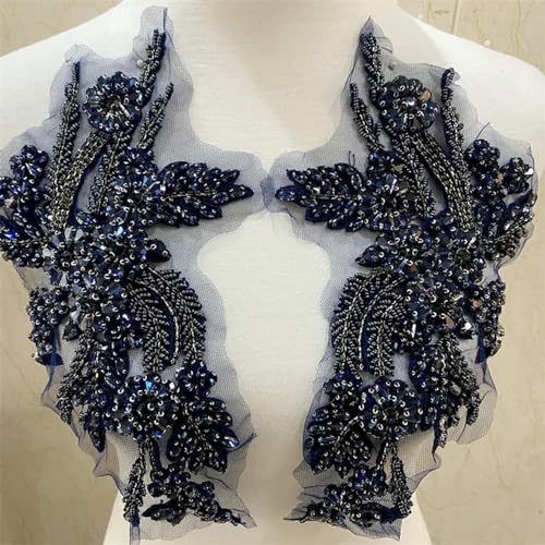 1 Paar bunte handgemachte Strassapplikationen für Kleid von XOING