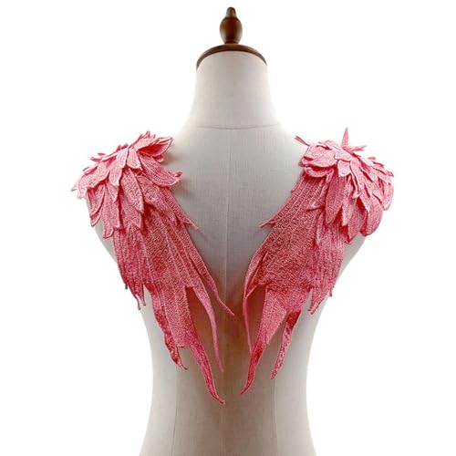 1 Paar elegante Flügel Stickerei Hochzeitskleid Kleidung 3D Spitze Applikation Tuch Patches DIY Nähen Handwerk Dekoration von XOING