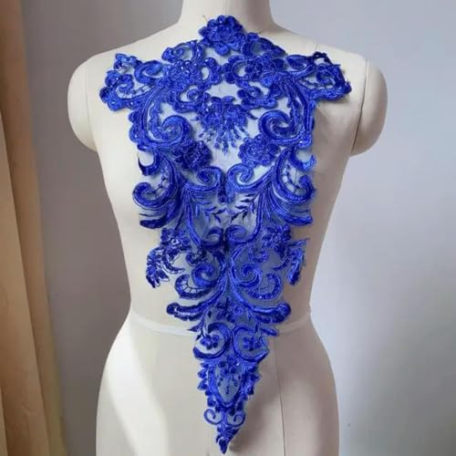 1 Stück Spitze Stoff bestickt Kleid Applikationen Flora Kragen Mesh Vintage Nähen auf Patches für Hochzeit Dekoration Kleid DIY von XOING
