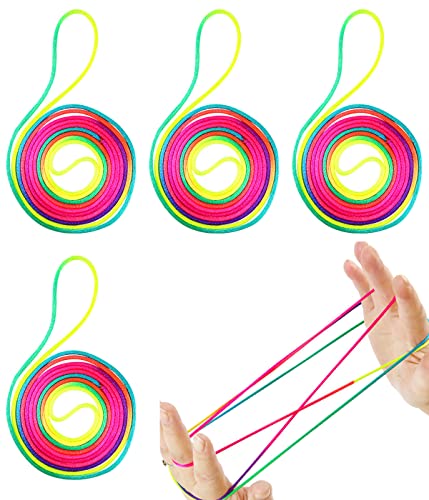 XPEX 4er-Pack Fingergedrehte Saiten - Flexible Regenbogenkordel für Kinder, Jungen und Mädchen Ab 5 Jahren - Ideal Als Kleines Geschenk XPEX 4er-Pack Fingergedrehte Saiten - Flexible Regenbogenkordel für Kinder, Jungen und Mädchen Ab 5 Jahren - Ideal Als Kleines Geschenk von XPEX
