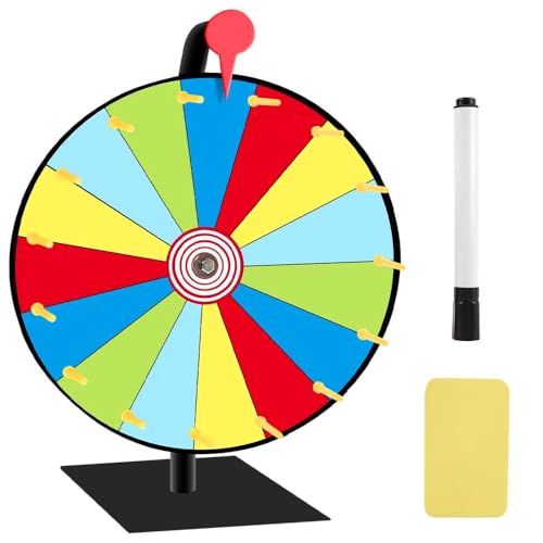 XPJBKC 12'' Glücksrad, 15 Steckplätze Glücksrad zum Drehen, Farbe φ30cm Glücksrad zum Selbstgestalten mit Trocken Abwischbarem Marker und Radiergummi, Drehrad Gluecksrad für Spiele XPJBKC 12'' Glücksrad, 15 Steckplätze Glücksrad zum Drehen, Farbe φ30cm Glücksrad zum Selbstgestalten mit Trocken Abwischbarem Marker und Radiergummi, Drehrad Gluecksrad für Spiele von XPJBKC