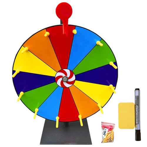 XPJBKC 12 Zoll Glücksrad, 12 Steckplätze Glücksrad zum Drehen, Farbe φ30cm Gluecksrad Gluecksrad, Glücksrad zum Selbstgestalten mit Trocken Abwischbarem Marker und Radiergummi XPJBKC 12 Zoll Glücksrad, 12 Steckplätze Glücksrad zum Drehen, Farbe φ30cm Gluecksrad Gluecksrad, Glücksrad zum Selbstgestalten mit Trocken Abwischbarem Marker und Radiergummi von XPJBKC