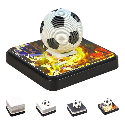 XPJBKC 3D Notizblock, 3D Kalender 2026 Abreißen, Memo-Pad Schreibtisch, Kreative Fußball Haftnotizen mit Anzeigebox Glasklar, DIY Arbeitsplattendekoration von XPJBKC