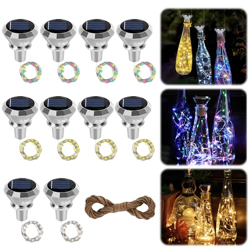 XPJBKC Flaschenlicht Solar,10 Stück Diamant Flaschenlichterkette Korken,2M 20 Led Lichterkette für Flaschen,Solar Flaschenlichter,Flaschen Lichterkette Solar für Außen Innen Party Garten Hochzeit Deko XPJBKC Flaschenlicht Solar,10 Stück Diamant Flaschenlichterkette Korken,2M 20 Led Lichterkette für Flaschen,Solar Flaschenlichter,Flaschen Lichterkette Solar für Außen Innen Party Garten Hochzeit Deko von XPJBKC
