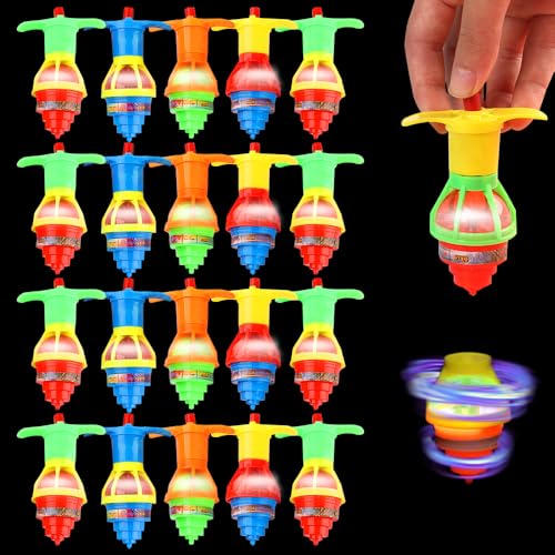 XPJBKC LED Kreisel für Kinder, 20 Pcs Mitgebsel Kindergeburtstag Gastgeschenke Gyroskop Leuchtend, Kreisel Leucht Spielzeug, Leuchtkreisel Gyro Spielzeug Pinata Füllung Kleine Geschenke Farbe Zufällig von XPJBKC