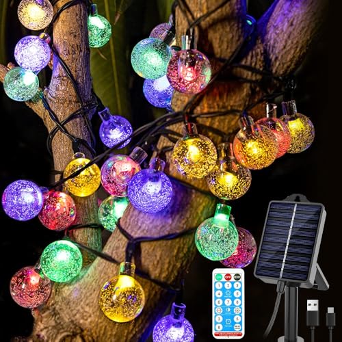 XPJBKC Solar Lichterkette Aussen Bunt, 12M 100 Lichterkette AußEn Solar Bunt, 8 Modi Solarlichterkette für Außen mit Fernsteuerung, IP65 Outdoor Solar Lichterkette, für Garten, Weihnachten, Farbe XPJBKC Solar Lichterkette Aussen Bunt, 12M 100 Lichterkette AußEn Solar Bunt, 8 Modi Solarlichterkette für Außen mit Fernsteuerung, IP65 Outdoor Solar Lichterkette, für Garten, Weihnachten, Farbe von XPJBKC