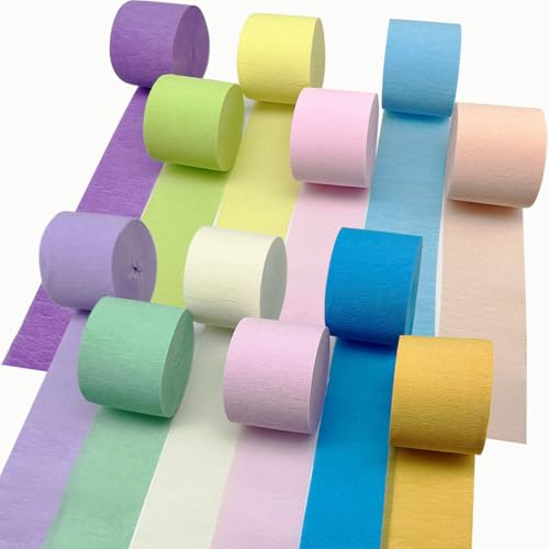 Krepppapier-Luftschlangen, Party-Luftschlangen, Pastellfarben, für Geburtstagsdekorationen, Partyzubehör, Hochzeit, Geburtstag, Zeremonie, verschiedene große Festivals, Dekoration, Regenbogenfarben Krepppapier-Luftschlangen, Party-Luftschlangen, Pastellfarben, für Geburtstagsdekorationen, Partyzubehör, Hochzeit, Geburtstag, Zeremonie, verschiedene große Festivals, Dekoration, Regenbogenfarben von XPPZHKY