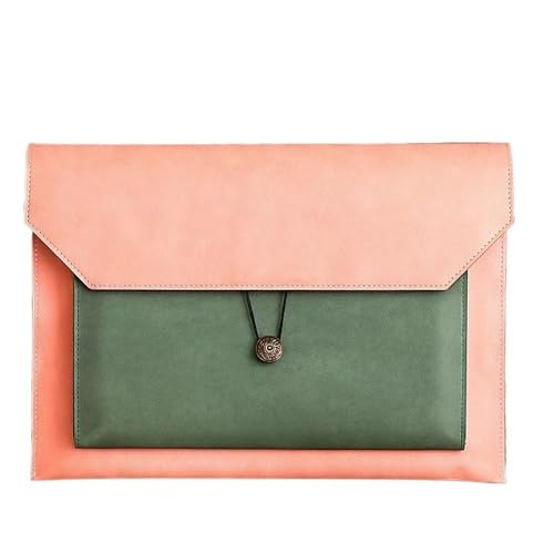 Aktentasche aus Leder, A4, Dokumententasche, Aktentasche, Businesskoffer, Geldscheinaufbewahrungstasche, Kunststoffmappen (Pink) von XPSHP25112