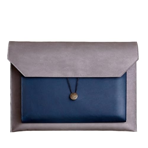Aktentasche aus Leder, A4, Dokumententasche aus Papier, Aktentasche, Businesskoffer, Geldscheinaufbewahrung, Ordnertasche aus Kunststoff (Blau) von XPSHP25112