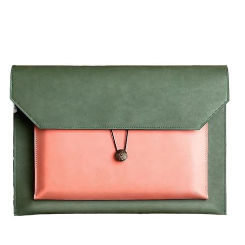 Aktentasche aus Leder, A4, Dokumententasche aus Papier, Aktentasche, Businesskoffer, Geldscheinaufbewahrung, Ordnertasche aus Kunststoff (grün) von XPSHP25112