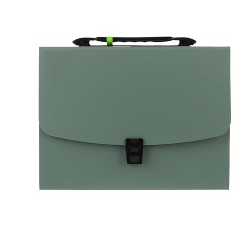Aktentaschen, tragbar, 13 Taschen, A4, erweiterbar, Papier, Dokumente, Aufbewahrungstasche, Büro, Studenten, Schule, Ordner aus Kunststoff (Grün) von XPSHP25112