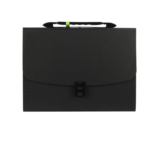 Aktentaschen, tragbar, 13 Taschen, A4, erweiterbar, Papier, Dokumente, Aufbewahrungstasche, Büro, Studenten, Schule, Ordner aus Kunststoff (schwarz) von XPSHP25112