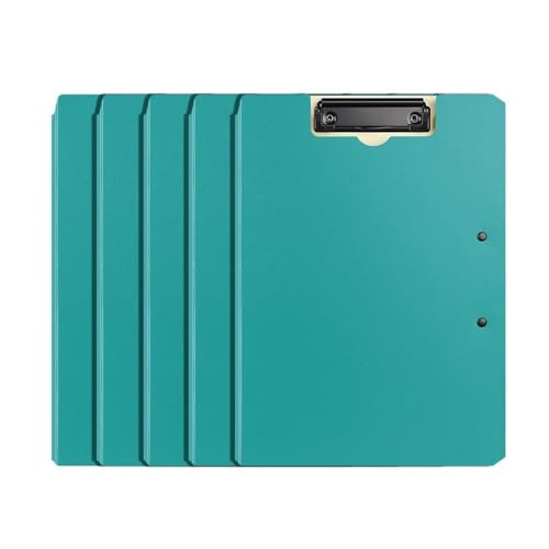 Aktenumschläge, 5 Stück, faltbarer Einband, Klemmbrettordner, PP, stabiler Doppelclip, Ordner, Vertragsordner, Bürobedarf, Kunststoff-Ordner (blau) von XPSHP25112