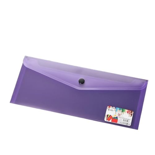 Dokumententasche für Schreibwaren, 25,5 x 13 cm, Dokumententasche aus Kunststoff mit Druckknopf, transparente Dateiordner, mattiert, Bürobedarf D von XPSHP25112