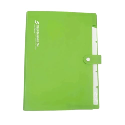 Dokumententaschen A4 PP Ordner Papier Organisiert Snap On Aufbewahrungsbeutel 5 Schichten mehrschichtig erweiterbare Ordner Kunststoff (Grün) von XPSHP25112