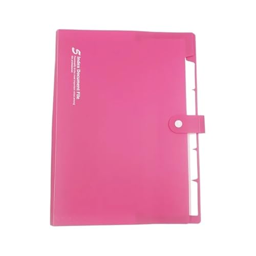 Dokumententaschen A4 PP Ordner Papier Organisiert Snap On Aufbewahrungsbeutel 5 Schichten mehrschichtig erweiterbare Ordner Kunststoff (Pink) von XPSHP25112