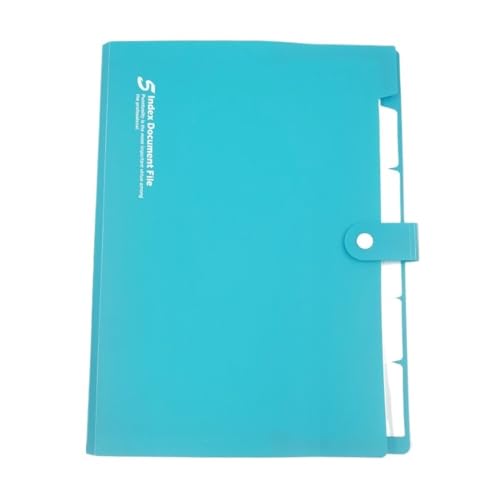 Dokumententaschen A4 PP Ordner Papier Organisiert Snap On Aufbewahrungsbeutel 5 Schichten mehrschichtig erweiterbare Ordner Kunststoff (blau) von XPSHP25112