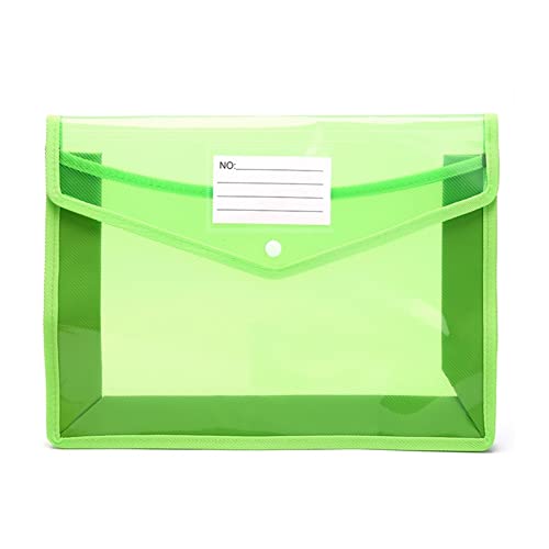 Aktenumschläge A4 transparente leichte file tasche tragbare wasserdichte ordner dokumenthalter großkapazität knopf lager schule test papier Kunststoffordner (Color : A4) von XPYGF565