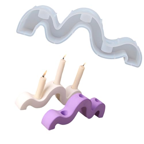 Geometrische gebogene Silikonform zum Basteln, einzigartige Halter, unregelmäßige Kerzenständer, Gießharze Geometrische gebogene Silikonform zum Basteln, einzigartige Halter, unregelmäßige Kerzenständer, Gießharze von XQBFJYMP