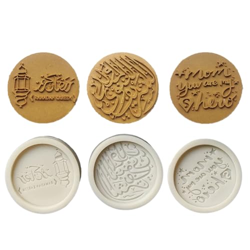 Silikon-Kerzenformen zur Kerzenherstellung – wiederverwendbar, antihaftbeschichtet, hitzebeständig, 3 Stück/Set, Eid Mubaraks, Silikonformen, arabische Schriftart, Fondantformen, Kuchen, Schokolade Silikon-Kerzenformen zur Kerzenherstellung – wiederverwendbar, antihaftbeschichtet, hitzebeständig, 3 Stück/Set, Eid Mubaraks, Silikonformen, arabische Schriftart, Fondantformen, Kuchen, Schokolade von XQBFJYMP