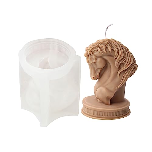 Silikon-Kerzenformen zur Kerzenherstellung – wiederverwendbar, antihaftbeschichtet, hitzebeständig, Pferdekopf-Silikon-Kerzenform, Tierstatue, Seife, Harz, Gips, Set, Eisschokolade, Kuchen, Backform Silikon-Kerzenformen zur Kerzenherstellung – wiederverwendbar, antihaftbeschichtet, hitzebeständig, Pferdekopf-Silikon-Kerzenform, Tierstatue, Seife, Harz, Gips, Set, Eisschokolade, Kuchen, Backform von XQBFJYMP