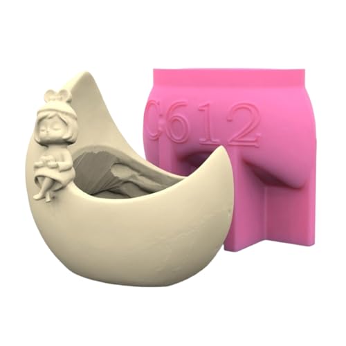 Silikonform für Stifthalter, Blumentöpfe, Mondmädchen, Epoxidharz, Dekoration, Werkzeuge, Gips, Gipsherstellung Silikonform für Stifthalter, Blumentöpfe, Mondmädchen, Epoxidharz, Dekoration, Werkzeuge, Gips, Gipsherstellung von XQBFJYMP