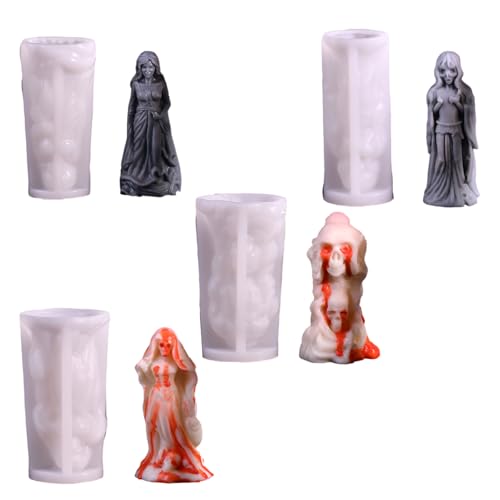 Silikonformen für Halloween-Braut, Epoxidharz, Heimdekoration, gruselige Braut, Figuren, Silikonformen, 4 Stück Silikonformen für Halloween-Braut, Epoxidharz, Heimdekoration, gruselige Braut, Figuren, Silikonformen, 4 Stück von XQBFJYMP
