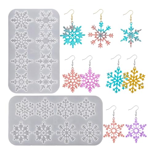 Zarte Schneeflocken-Epoxidharz-Formen, stabiles Silikon für Weihnachtsschmuck, Schmuck, Anhänger und Schlüsselanhänger Zarte Schneeflocken-Epoxidharz-Formen, stabiles Silikon für Weihnachtsschmuck, Schmuck, Anhänger und Schlüsselanhänger von XQBFJYMP