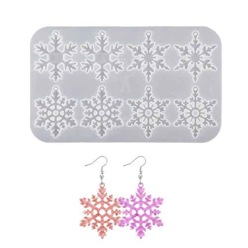 Zarte Schneeflocken-Epoxidharz-Formen, stabiles Silikon für Weihnachtsschmuck, Schmuck, Anhänger und Schlüsselanhänger Zarte Schneeflocken-Epoxidharz-Formen, stabiles Silikon für Weihnachtsschmuck, Schmuck, Anhänger und Schlüsselanhänger von XQBFJYMP