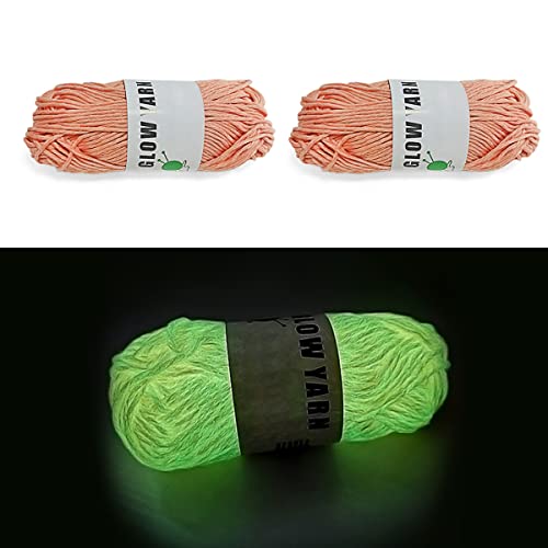 2 Rollen, leuchtet im Dunkeln, leuchtendes Garn, Nähgarn, Strickgarn für Kunst, Handwerk und Nähanfänger von XQMMGO